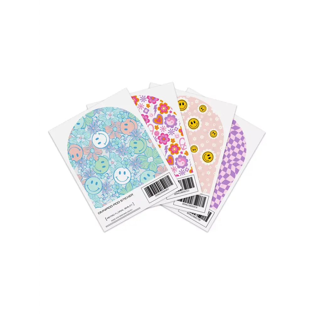 Stickers for Omnipod POD - Y2K retro smileys and patterns collection.