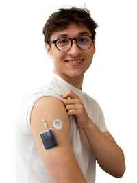 Tandem Mobi in the Dia-Mobi Clip on the upper arm, with the underpatch underneath