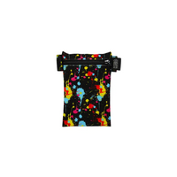Colorful paint splatter design on a Vertical Insulin Pump Pouch - Dia-Body Pouch V