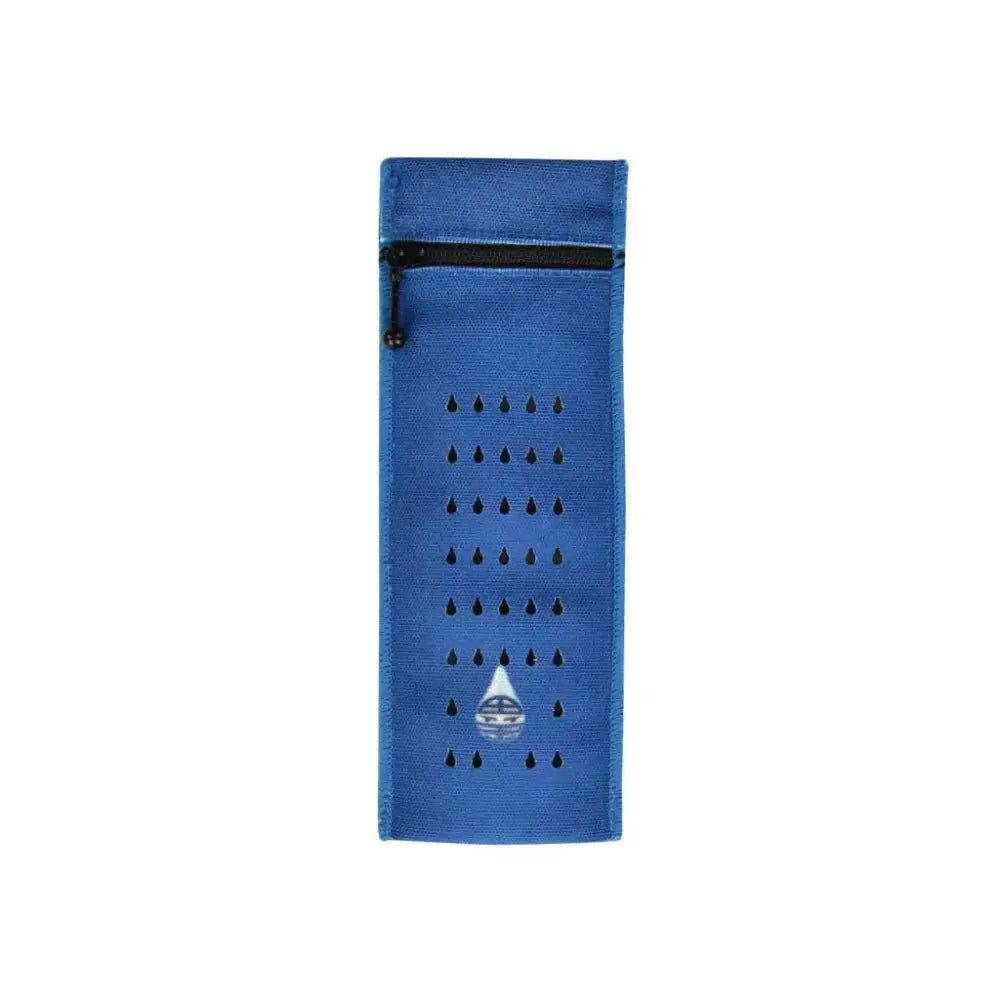Blue insulin travel case cooler for one insulin pen with zipper and ventilation holes