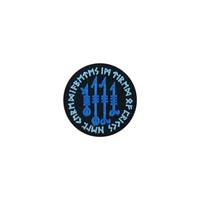 Viking-inspired Diabetes Awareness iron-on patch with embroidered Nordic runes.